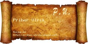 Priher Ulrik névjegykártya